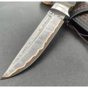 МЕРИДІАН авторський ніж ручної роботи майстра MV Knify, сталь K390 в обкладках багатошарового нерждамаску, 63 HRC. Photo 3